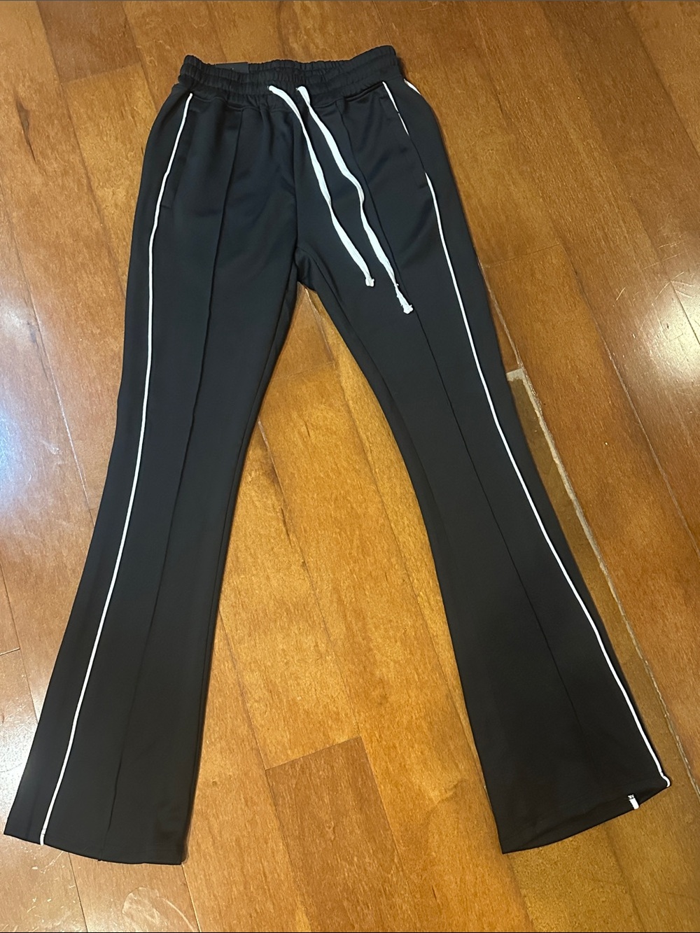 REBEL MINDS  Flare Track Pants with White Piping NWT